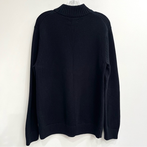 Chaps Sweater Men’s Large Black Fair Isle Deer Skull  Sweater Quarter Zip - Picture 3 of 6